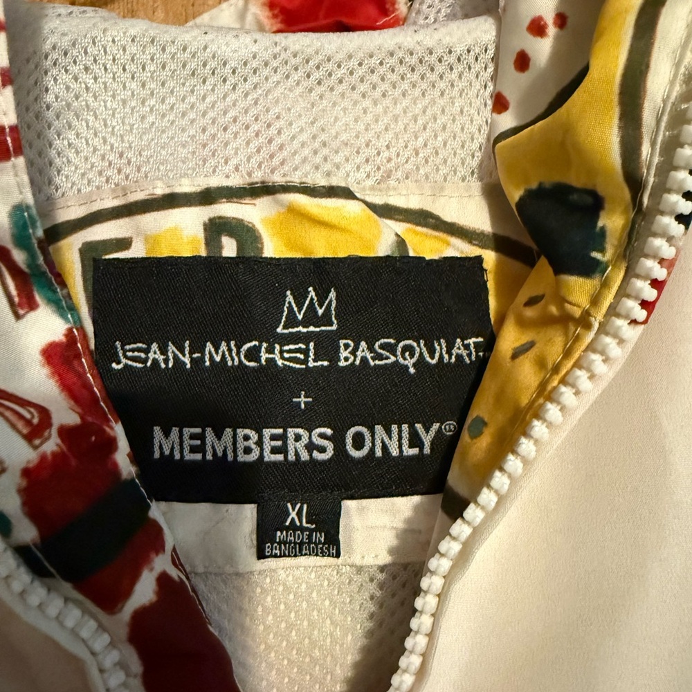 Members Only Jacket Jean Michel Basquiat Windbreaker Hoodie Mens XL - Picture 2 of 6